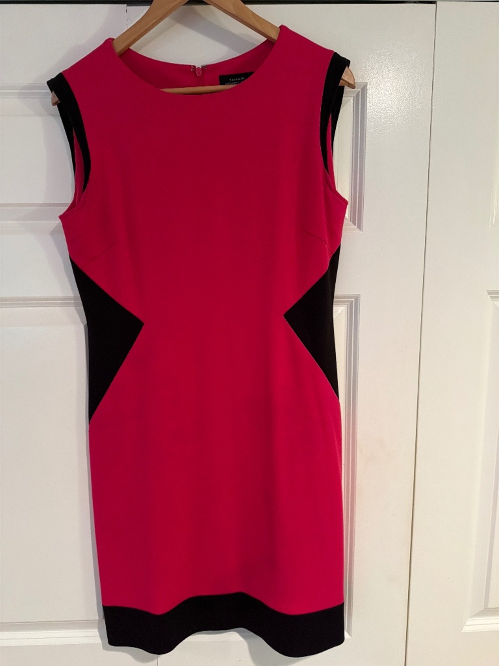 Hot Pink and Black Color Block Dress